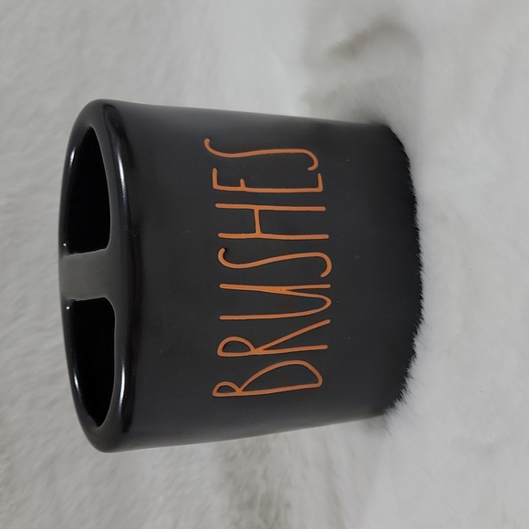 Rae Dunn Black and Orange Brushes Brush Holder - Picture 1 of 4
